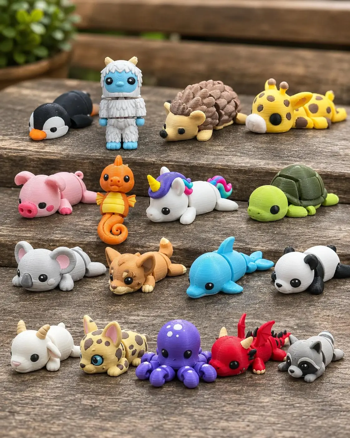 RANDOM Packs of Zookies Pets | 0.8-1.5in | 3D Printed Mini Fidget Animals and Articulated Toys