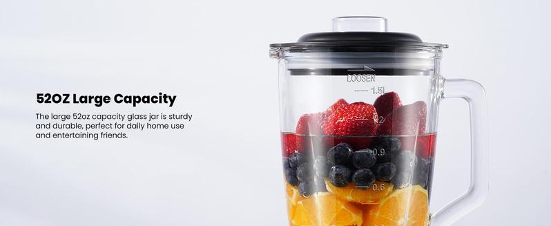 Professional Blender, 5 Functions Touchscreen Control Smoothie Blender for Smoothies,Frozen Drinks & Ice Cream, 1200W Countertop Blender with Travel Cup, , 52oz Glass Jar, for Ice Crushing/Sauce/Nut Butter/Soup Professional Blender, 5 Functions Touchscreen Control Smoothie Blender for Smoothies,Frozen Drinks & Ice Cream, 1200W Countertop Blender with Travel Cup, , 52oz Glass Jar, for Ice Crushing/Sauce/Nut Butter/Soup