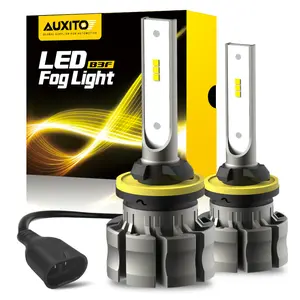 AUXITO 880 LED Fog Light Bulbs, 6000 Lumens 6500K Cool White Light/3000K Amber Yellow Light, 300% Brightness 885 893 899 Led Fog Lights, CSP LED Chips, DRL Replacement for Cars, Pack of 2