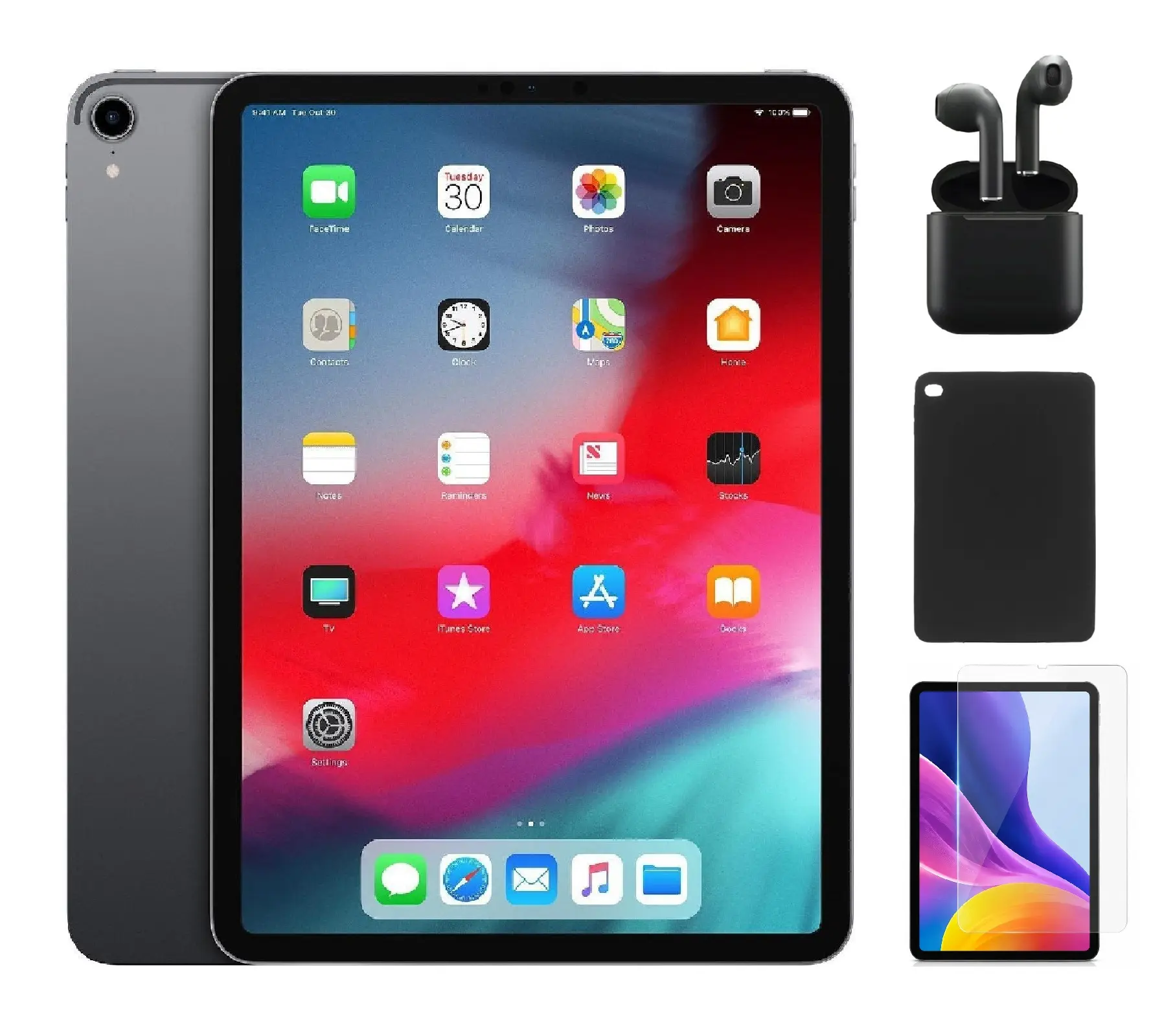 Refurbished Apple iPad Pro 11" (2018) (WiFi) A1980 Excellent Condition with Case, Wireless Earbuds,Tempered Glass Screen Protector & 1 Year Warranty
