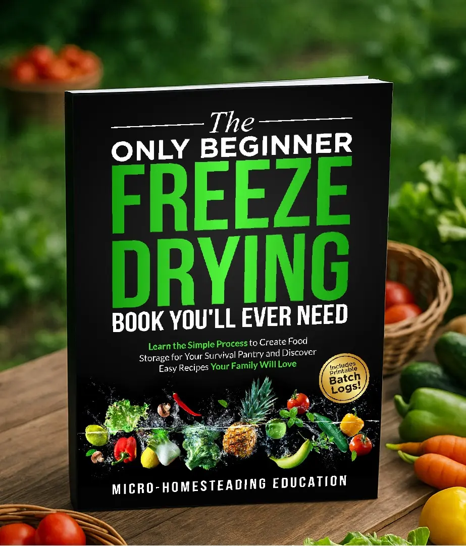 Micro-Homesteading Education: The Only Beginner Freeze Drying Book You'll Ever Need: Learn the Simple Process to Create Food Storage for your Survival Pantry and Discover Easy Recipes Your Family Will Love! With Printable Batch Logs, Worksheets & More!