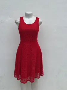 Short Red Pattern Dress - Simple Design with Red Color and Pattern Information Provided