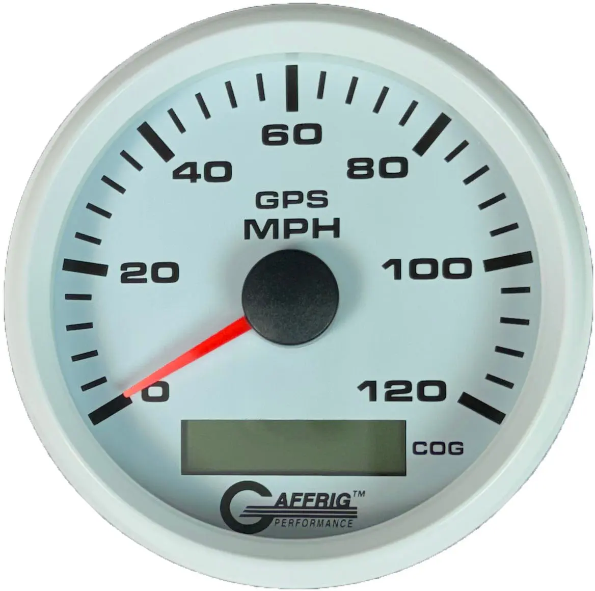 GAFFRIG PART #184524 3 3/8 INCH GPS ANALOG 120 MPH SPEEDOMETER GAUGE KIT WHITE