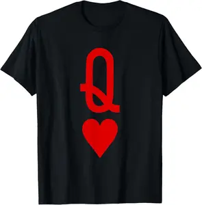 Queen of Hearts T-Shirt Pure Cotton Graphic Tees Menswear Top: Gifts for Men & Women