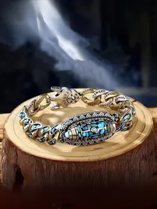 New Fashionable and High end Turquoise Six Character True Words Nine Eyed Tianzhu Bracelet High Quality Bracelet