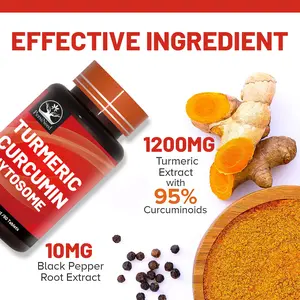 TURMERIC Curcumin Is Extracted From Natural Turmeric Rhizomes, Rich in Active Ingredients Such As Curcumin, and Combined with Black Pepper Extract To Enhance Absorption, Accelerate Blood Circulation, and Provide Antioxidant Support