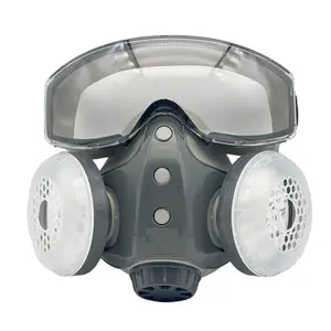 Dust-proof Integrated Respirator Mask, Reusable Half Mask with, Anti-dust Mask for Spray Painting Woodworking Protective Mask