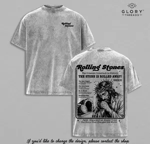 Rolling Stones Vintage Washed Oversize T-Shirt / Hoodie / Tank Top, The Stone Rolled Away Resurrection Christian Streetwear, Retro Heavyweight Faith Outfit Gift , Jesus Apparel Church Outfit Gym Pump Cover