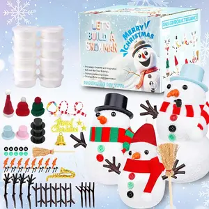 12-Piece DIY Snowman Clay Kit, Perfect for Kids Indoor Craft Projects, Includes Accessories & Christmas Holiday Gift Idea