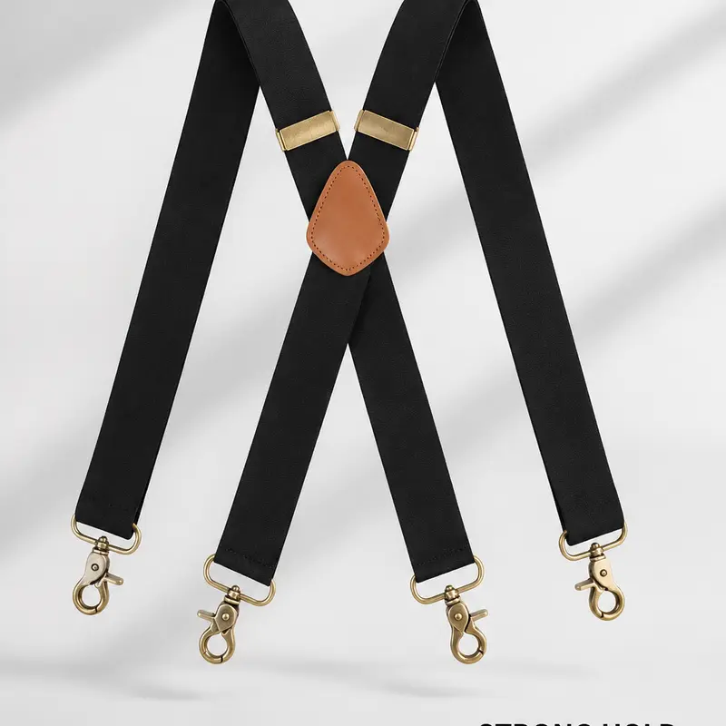 Heavy Duty Elastic Suspenders for Men and Women 1.4 Inch Adjustable X Back Suspenders for Daily Wear Work and Outdoor Use snap loop