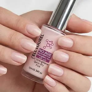ELL LOUREL Translucent Nude Quick-Dry Nail Strengthener with Vitamin E, Strong Protection, Nude Glossy End, Tough And Thin Nails, Gentle Brightening, Nude Nails, And Enhanced Shine