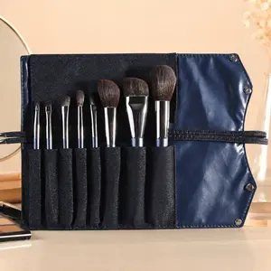 Luxury 8-Piece Synthetic Squirrel Makeup Brush Set - Soft Velvet Bristles, Ergonomic Handles, Anti-Shedding Technology, Travel-Friendly Pouch, Perfect for Flawless Makeup Application