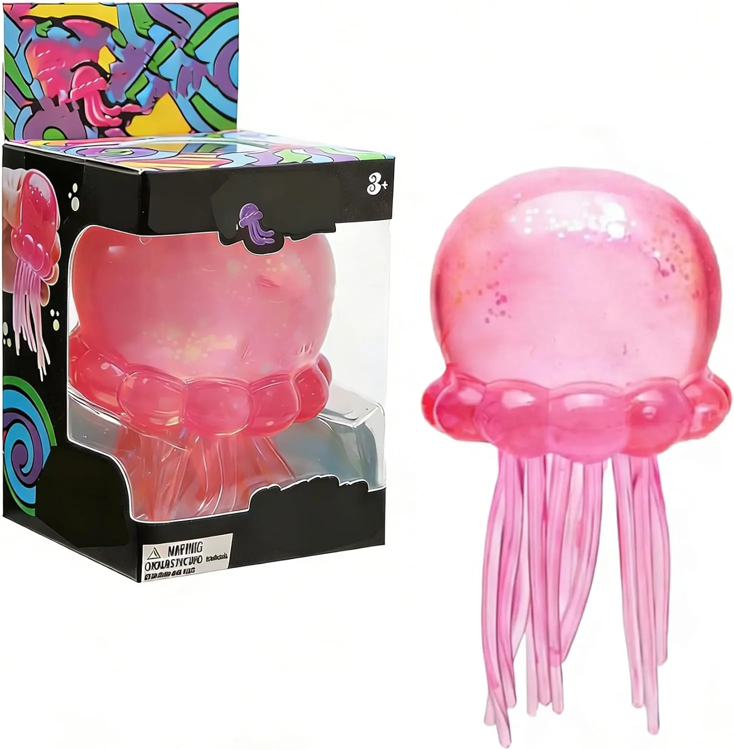 Sensory Stress Relief Jellyfish Squeezable Ball - Ultra Soft, Moldable Slow-Rise Toy with Doh Glitter Drop Malt Sugar Texture.random color
