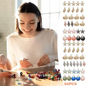 60 piece Summer Alloy Pendant Starfish Seashell Conch Charms Ocean Life Sea Animal Pendants for Jewelry Making Beauty & Personal Care