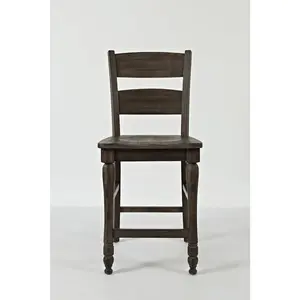 Rustic Reclaimed Pine Farmhouse Ladderback Counter Stool (Set of 2)