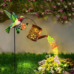 Hummingbird Sun Garden Lantern, Solar-powered Decorative Light, Garden Light, Automatic Sensor Lighting, Warm and Romantic Ambient Light, Holiday Party Decoration