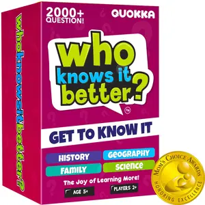 QUOKKA 4 Set Trivia Card Game "Who Knows Better?" History, Geography, Science - Fun Learning & Educational Questions for Families