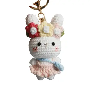 Handmade Kawaii Bunny Crochet Keychain