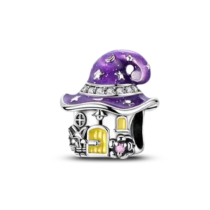 MULA Luminous Wizard Hat House Charm, S925 Sterling Silver with Color Changing Enamel and CZ, can be matched with Pandora bracelet, a perfect magical gift for women and girls for Halloween, Christmas