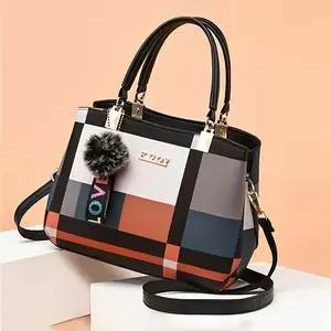 Women's Elegant Grid-Patterned Shoulder Bag - Magnetic Closure, Multiple Compartments, Athletic-Friendly for Formal Occasions, Work