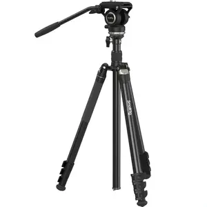 SmallRig Video Tripod CT210, 75" Video Camera Tripod Monopod with +/-10° Leveling Base Fluid Head, Professional Camera Tripod Compatible with Video Camera, DSLR, Camcorder-4475