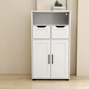 Storage Cabinet ,Versatile Double-Door Storage Cabinet with Adjustable Shelves - Perfect for Living Room & Dining Room