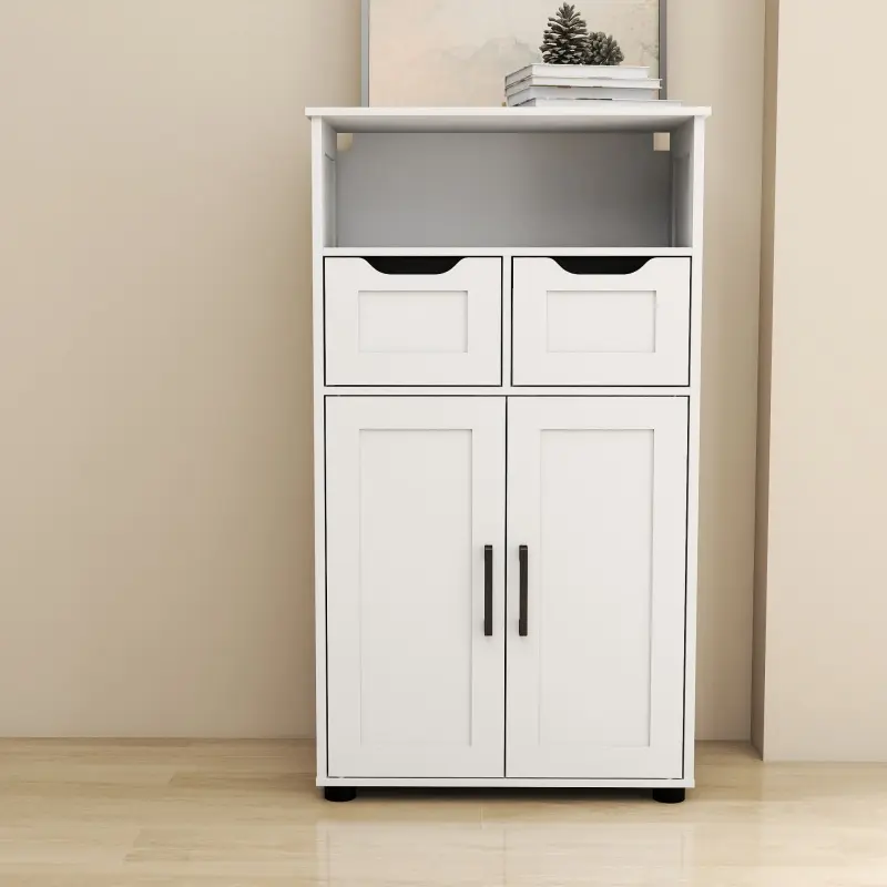Storage Cabinet ,Versatile Double-Door Storage Cabinet with Adjustable Shelves - Perfect for Living Room & Dining Room