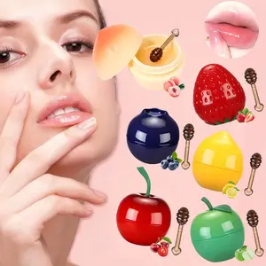4/6/8-Piece Honey Jar Fruit Lip Mask, Moisturizing Lip Balm with Vitamin C and Fruit Extracts. Leaves lips long-lasting smooth and soft. Suitable for all skin types. Portable. Perfect for Christmas, Mother's Day, and Valentine's Day gifts.
