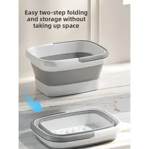 Langkes Premium Foldable Foot Bath Tub with Handle & Acupressure Massage for Home Use Basin Container