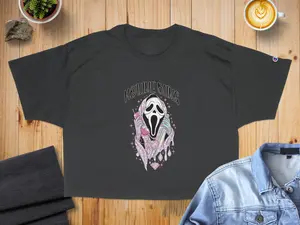 Pastel Ghostface Hotline Bling, Cute Scream Killer, Spooky Sparkle Phone Knife, Floral Hooded Horror, Y2K Aesthetic Goth, Diamond Dripping