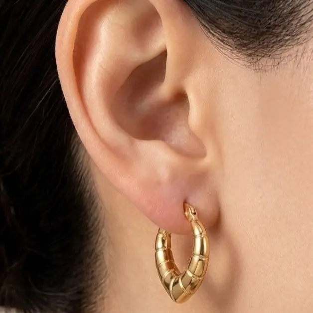 Aretes  arracadas pequeñas en baño de oro 14k hipoalergenicos