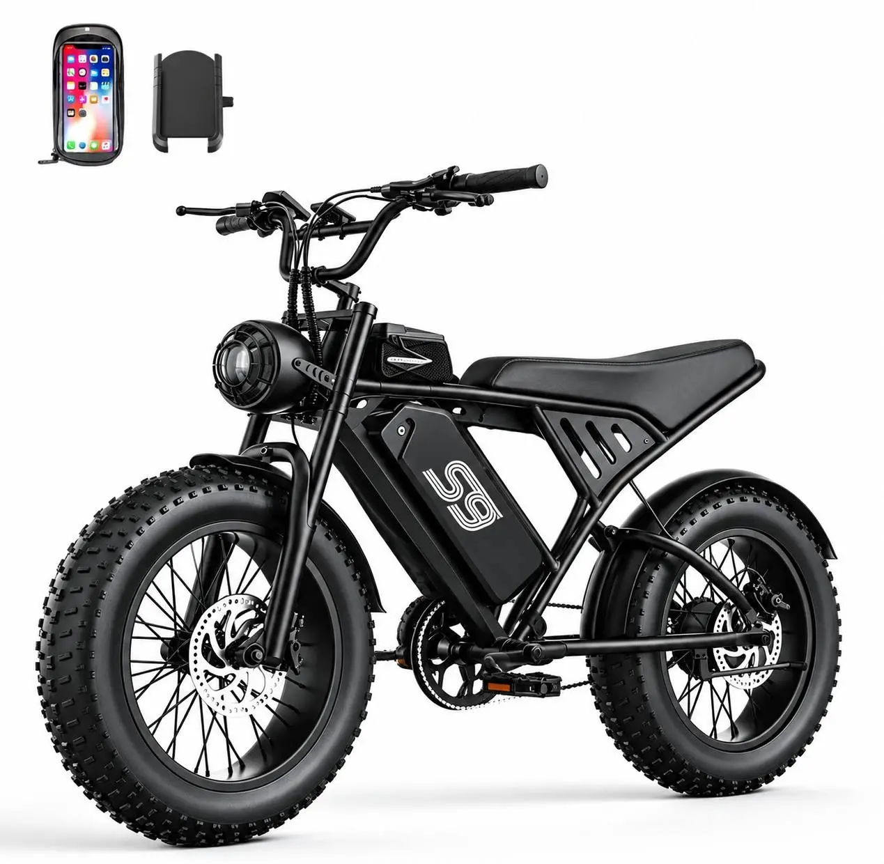 2500W Electric Bike for Adults 28 MPH 16" Fat Tire 65-Miles Range 48V 20Ah EBike
