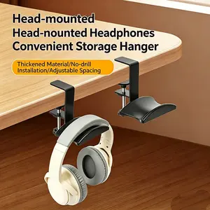 Headphone Clip Stand Holder, Durable Abs + Aluminum Alloy, Universal Headset Hook, No Drilling, Metal Desktop Mount, Secure and Stable