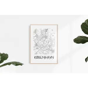 Copenhagen (Kobenhavn) Neighborhood Map Print