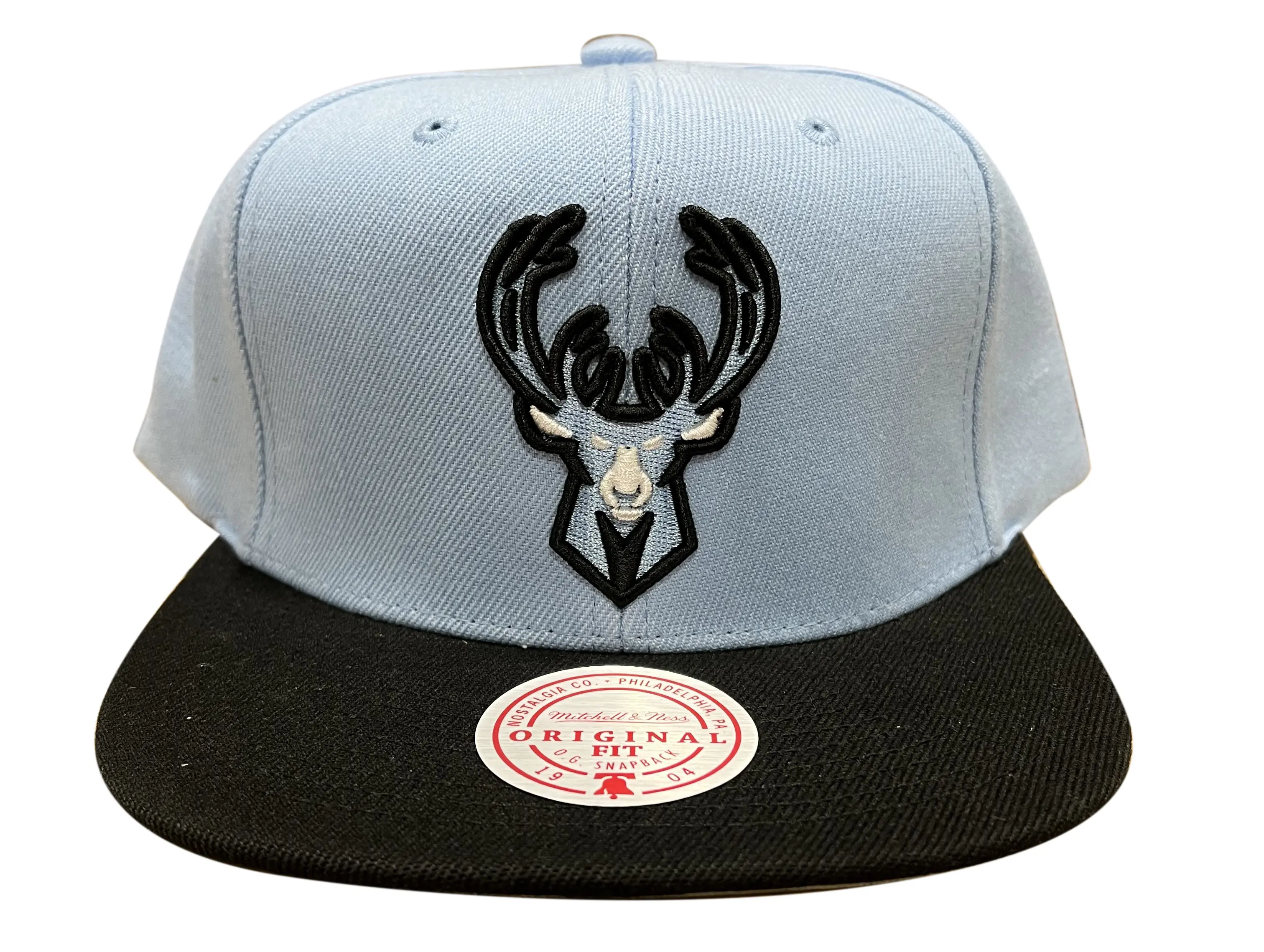 Mitchell & Ness Light Bl/Bk NBA Milwaukee Bucks Uni Away 2 Tone Snapback
