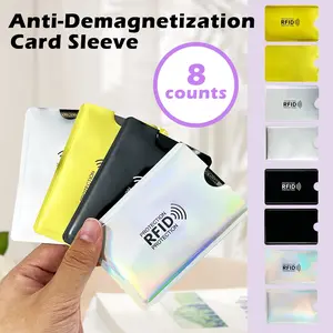 8 Counts RFID Blocking Sleeves Set, Protect Cards From Electronic Theft