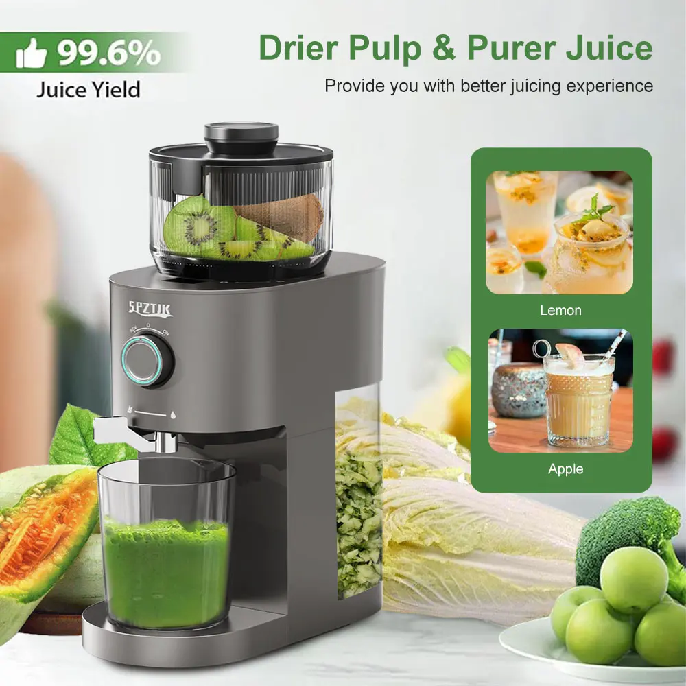 SPZTJK Juicer Chute Fits Whole Fruits! Pulp-Free Smooth Juice No SPZTJK Juicer Chute Fits Whole Fruits! Pulp-Free Smooth Juice No