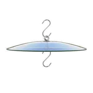 10" Glass Rain Cover for Wild Bird Feeder Outdoors - Weather Guard S Hook Hanging - Protective Dome Baffle - Clear (Dia. 25CM)