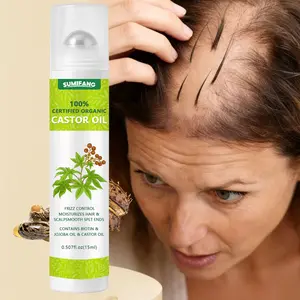 15ML Castor Oil Hair Growth Serum, Strengthen Roots Reduce Breakage, Repair Damaged Dyed Hair, Moisturize Shine Smooth Easy Combing