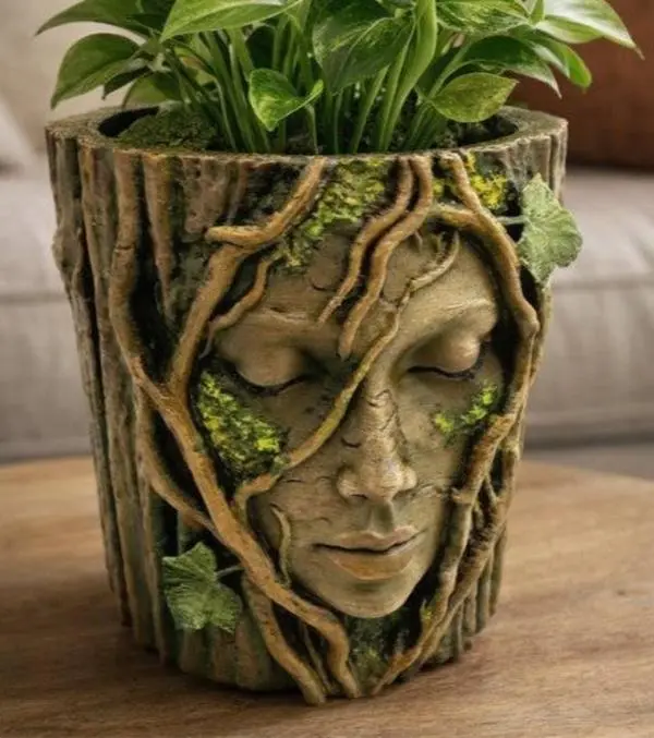 Nature Spirit Planter – Hand-Painted 3D Printed Boho Mystic Decor