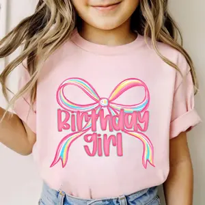 Coquette Birthday Girl Shirt for Youth, Cute Girls Shirt, Birthday Natural Toddler Tee, Youth Birthday Girl Shirt, Gift Birthday Girl
