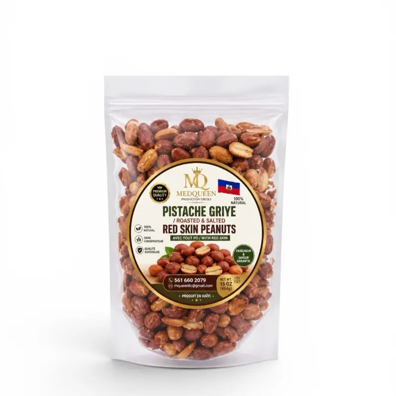 Authentic Haitian Roasted Peanuts- Pistach Griye.