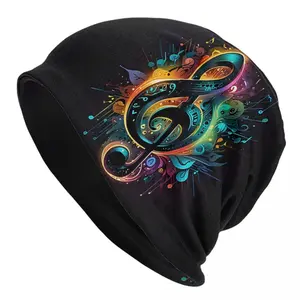 Men' & Women' Skull caps, - Treble Clef & Sheet Music Print Thin Slouchy Beanie,Chemo Caps Cancer Headwear  Suitable for  Outfit  Accessories