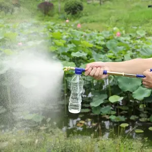 Garden Manual Sprayer Attachment with Adjustable Dual Spray Modes, Plastic and Copper Bottle Pump for Watering and Cleaning Tasks(Double)