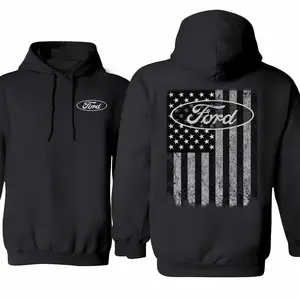 Ford Oval Truck American Flag Gray Hoodie-Sweatshirt-Shirt, From Classic To Bright, From Casual To Formal Styles, For Men and For Women