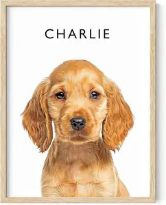 Customized Poster of Pet Portrait or Landscape, Custom Posters Upload Images of Cat & Dog Art, Customized Dog Pictures Wall Decor, Custom Photo Prints