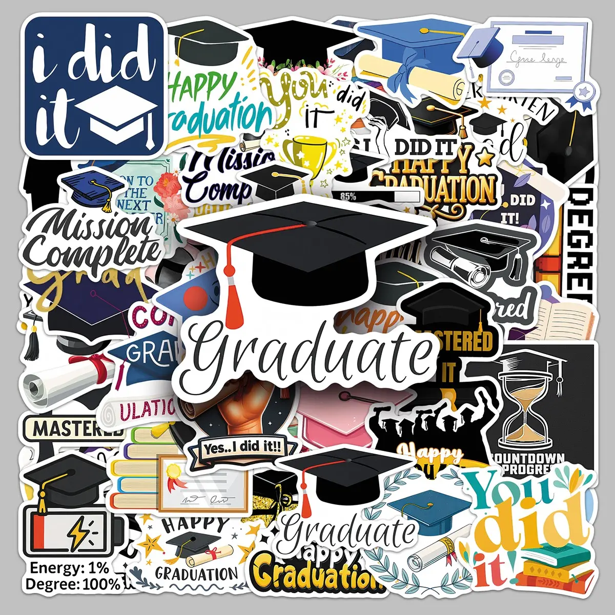 50pcs graduation season art healing stickers Sticker Set Aesthetic Stickers diy handbooks desktop pencil case greeting cards personality decorative stickers