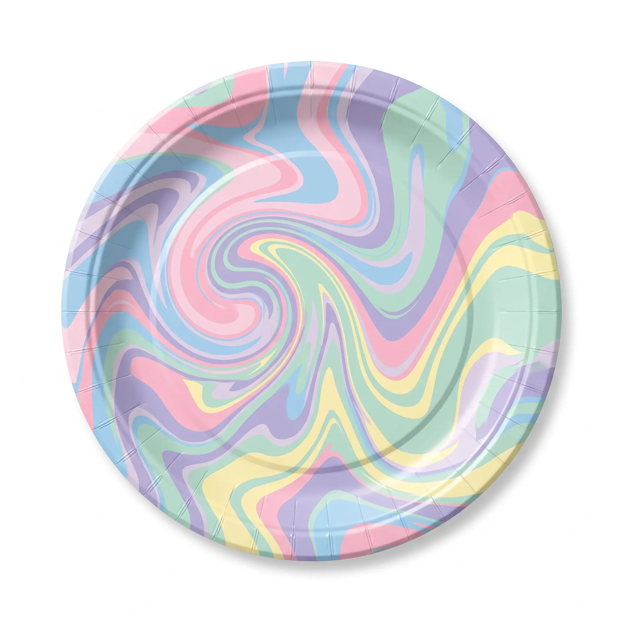 Pastel Marble 10" Round Paper Plates