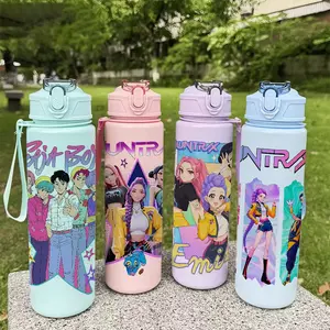 1pc Large 25oz/750ml Leakproof Water Bottle with Dark Anime Manga Design - Leakproof Lid, Durable Plastic Cup for Gym, Travel, for home, Birthday Gifts