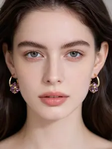 New Rotating Carat Diamond Inlaid Clip On Earrings, Exquisite, Versatile, High End, Elegant, Unique Design Earrings